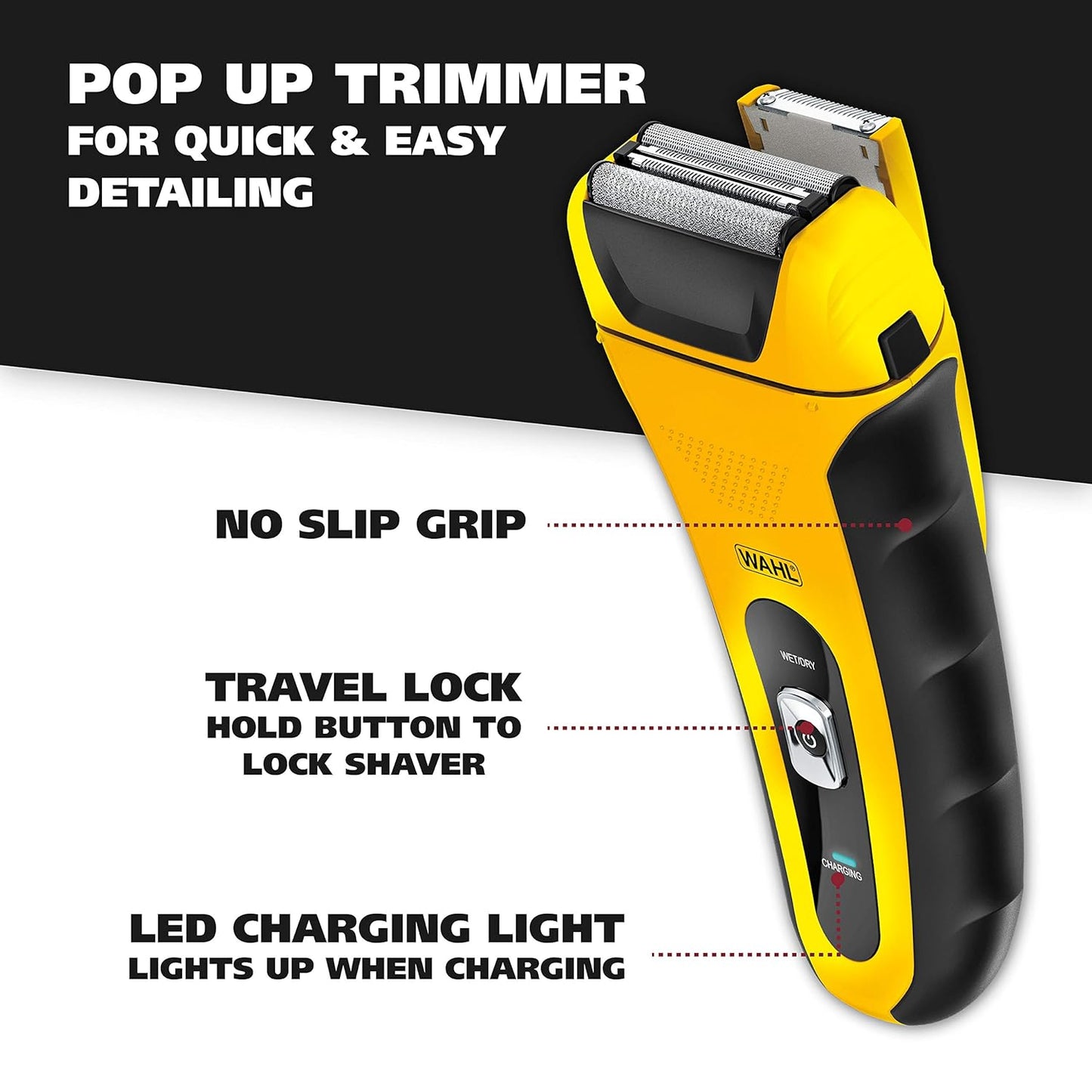 Wahl Lifeproof Lithium Ion Foil Shaver - Waterproof Electric Razor with Precision Trimmer for Men