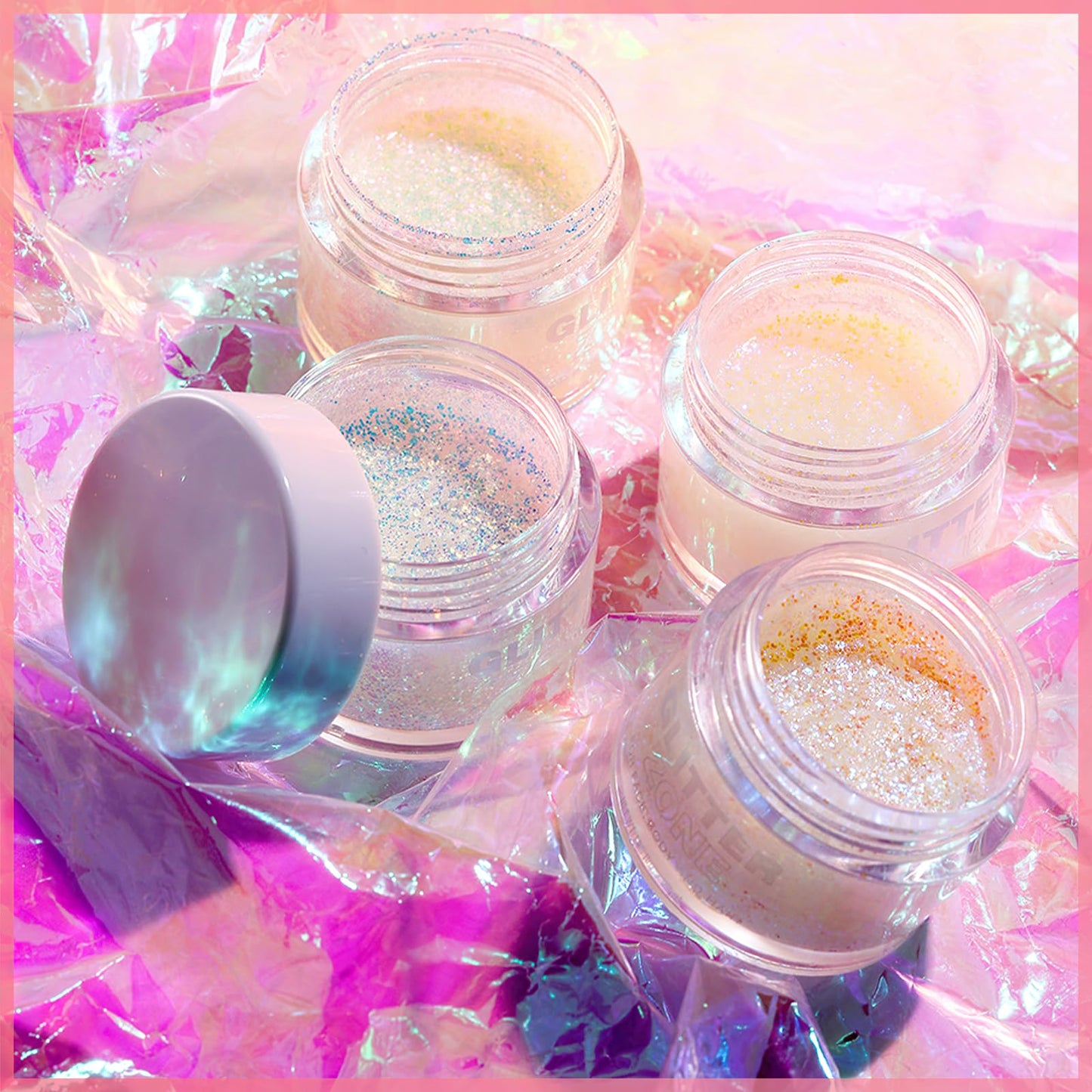 MIELIKKI Glitter Gel for Face and Body, Sparkling Holographic Body Shimmer Gel, Reflective Diamond Sequins Pigment for Eye Lip Hair Nails Paint, Festival Rave Accessories, 02