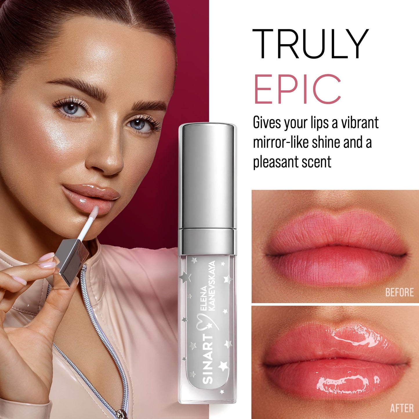 SINART Epic Lip Oil, Moisturizing Lip Treatment, Non-Sticky Formula Lip Gloss,High Shine Finish