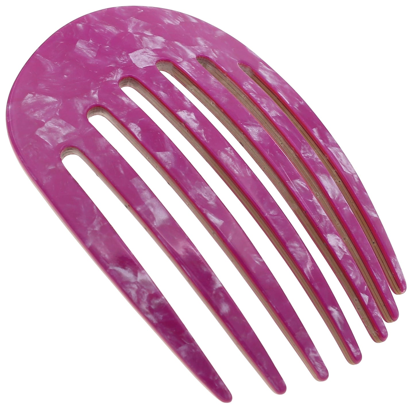 Camila Paris CP3412 French Hair Side Comb Small Rounded, Purple, Handmade French Twist Hair Combs, Strong Hold Hair Clips for Women Bun Chignon, No Slip Styling Girls Hair Accessories Made in France