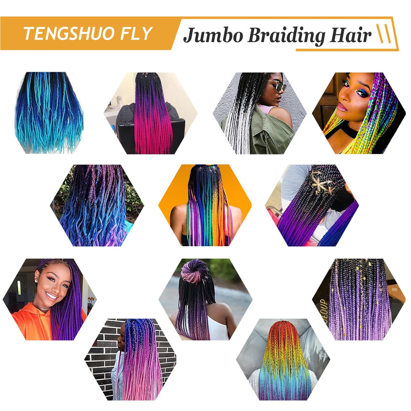 TENGSHUO FLY Green Braiding Hair 3 Packs Synthetic Braid Hair Extensions Jumbo Ombre Braiding Hair 24 Inch or Box Braids Twist Crochet Braids(24"3Pack,Green)