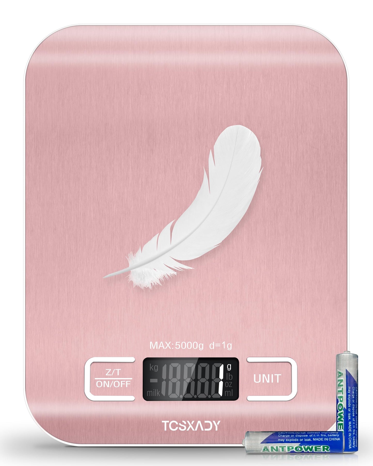 Food Scale, 11lb Digital Kitchen Scale with 6 Units LCD Display and Tare Function,Compact Design for Baking,Healthy Cooking,Meal Prep, 304 Stainless Steel