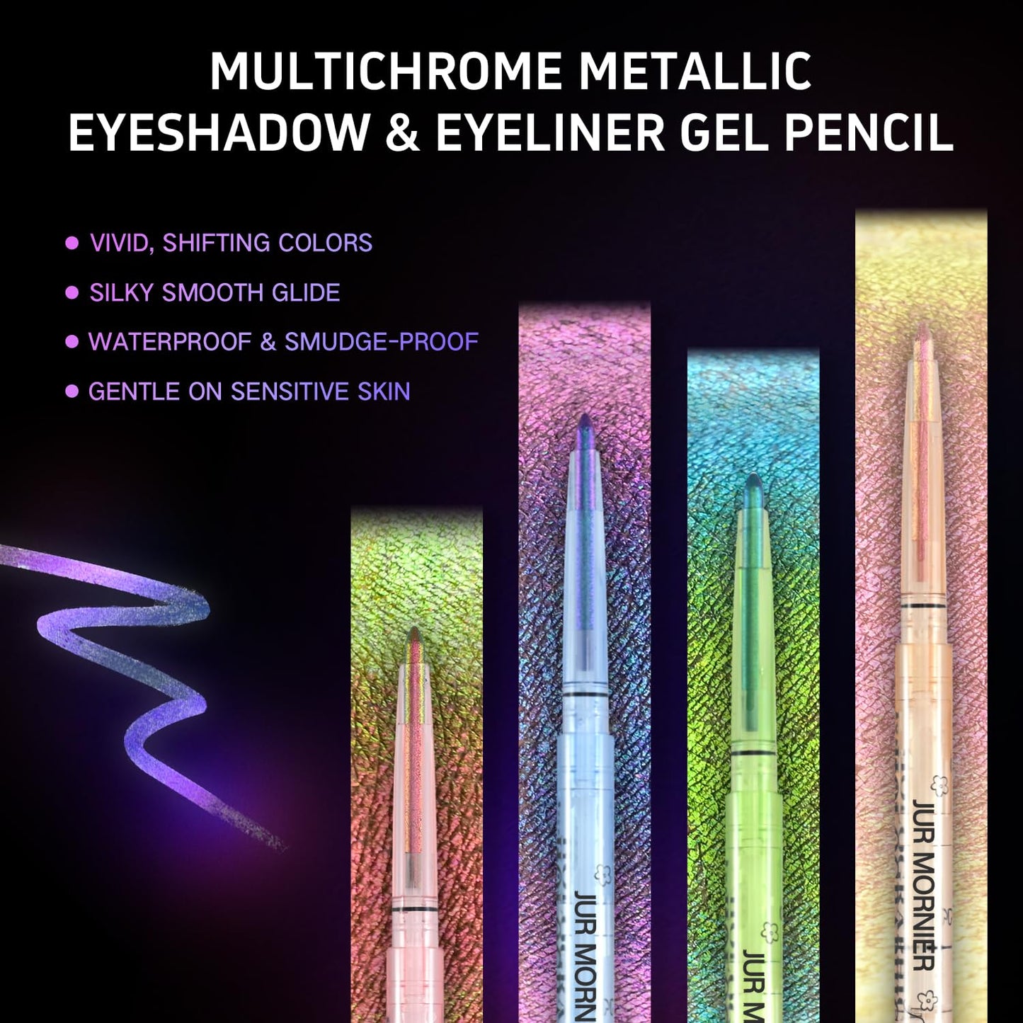Skiennix Multichrome Eyeliner Gel Pencil - Waterproof, Long-Lasting, Vegan Formula | Shifting Colors (#306, 0.01 Oz)