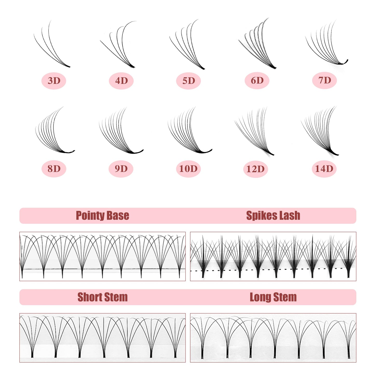 ABONNIE Premade Fans Eyelash Extensions, 400 Fans 9D 8-15mm Mixed Promades Eyelash Fans,0.07 Thickness D Curl Premade Lash Fans, Handmade Premade Fans Volume Lash Extensions(Spikes 9D 0.07-D 8-15mm)