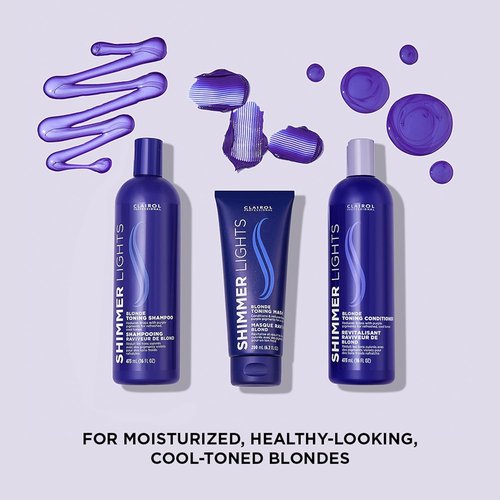 Clairol Professional Shimmer Lights Purple Shampoo - Neutralizes Brass & Yellow Tones | For Blonde, Silver, Gray & Highlighted Hair