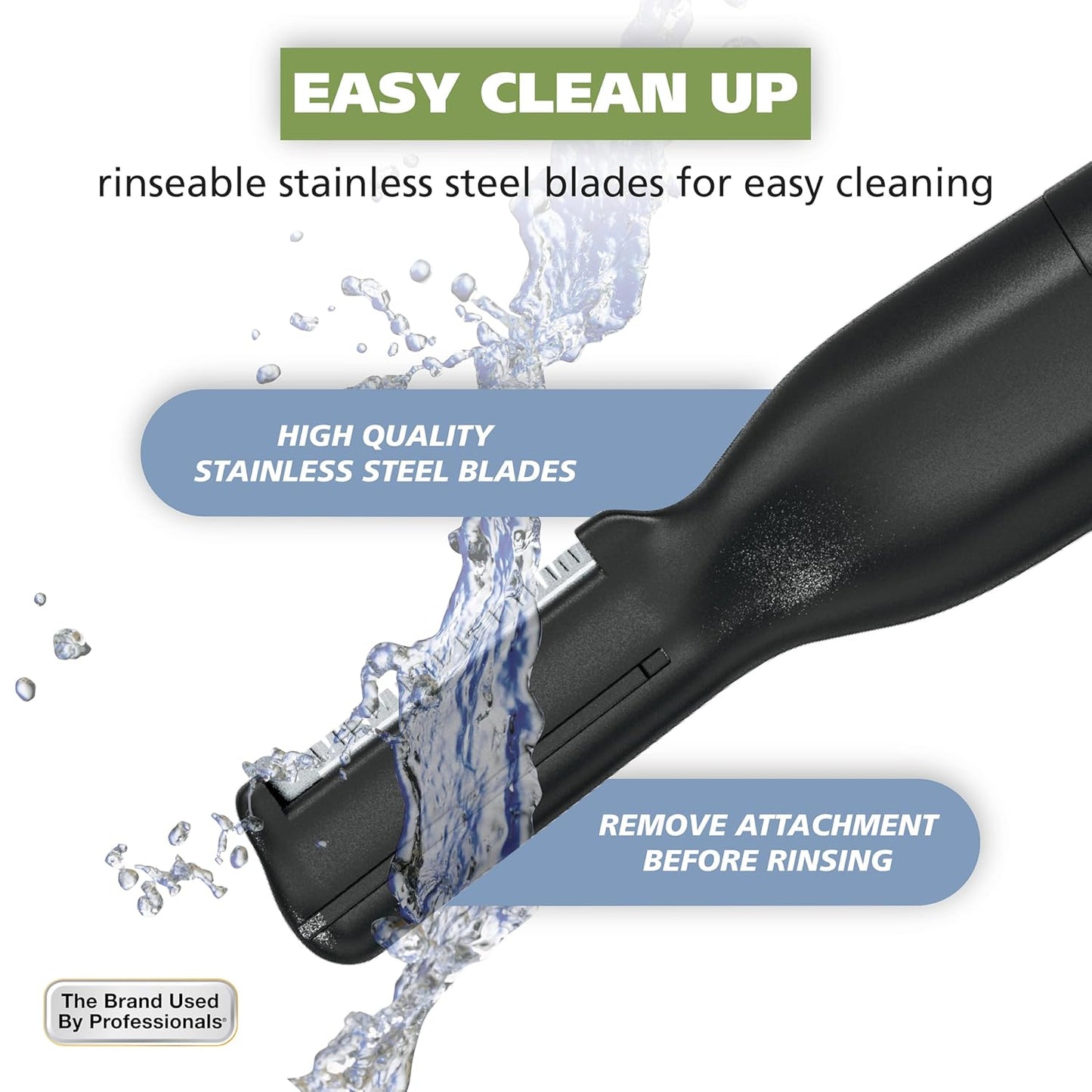 Wahl Micro Groomsman Trimmer - Hygienic Grooming with Rinseable Heads for Eyebrows, Nose & Ears - Model 05640-600