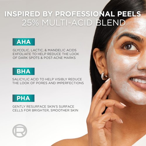 L'Oreal Paris Bright Reveal Exfoliant Peel - 25% AHA BHA PHA Face Exfoliator for Dark Spots & Renewed Texture
