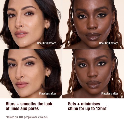 Charlotte Tilbury Airbrush Flawless Finish Setting Powder - Pore-Blurring Pressed Powder for Face Makeup to Minimize Shine with a Soft-Focus Finish - 3 Tan