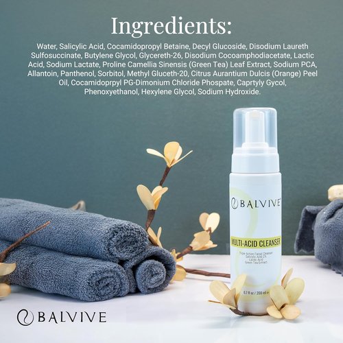 Regine Switzerland Foaming Facial Cleanser - Salicylic Acid & Green Tea Extract for Acne-Prone Skin | 6.7 fl oz