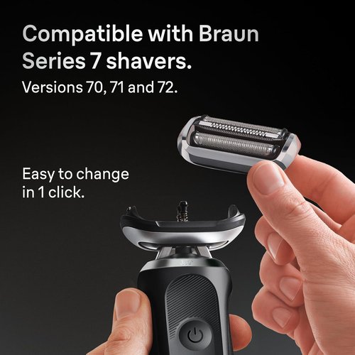 Braun Series 7 Electric Shaver Replacement Head - Effortless Attachment for Optimal Shaving | Compatible with 74S, Silver