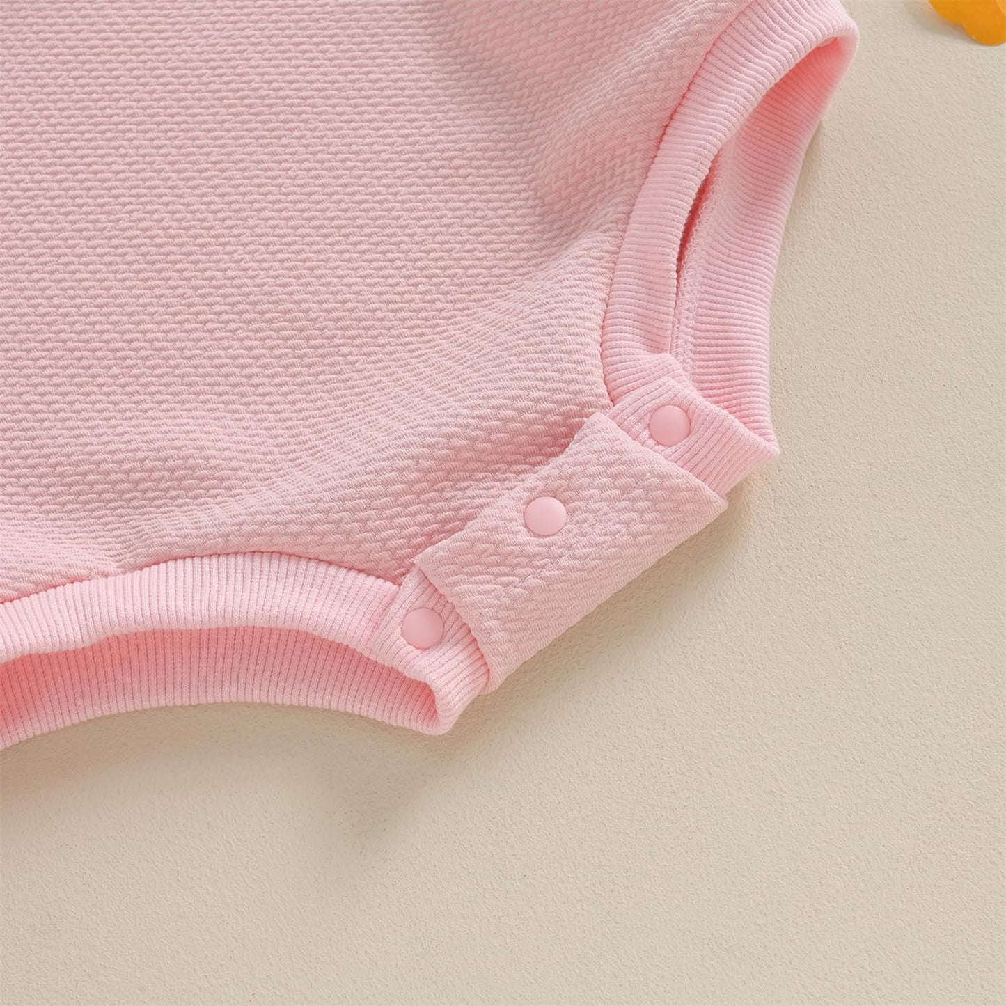 DOSYZTO Newborn Baby Girl Solid Romper Sweatshirt Ruffle Long Sleeve Bodysuit Outfit Infant Fall Clothing (Ruffled Sleeve Pink,12-18 Months)