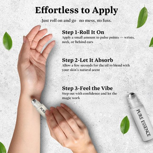 Pure Essence Pheromone Oil - The Original Pheromone Infused Essential Oil - For Men and Women - TSA Ready. Clean, Euphoric Scent - 1/3 oz (10 ml)