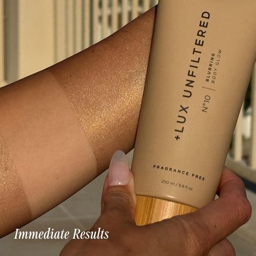 Lux Unfiltered N°10 Blurring Body Glow Lotion - Hydrating Shimmer Lotion with Shea Butter & Vitamin C - Vegan & Cruelty-Free