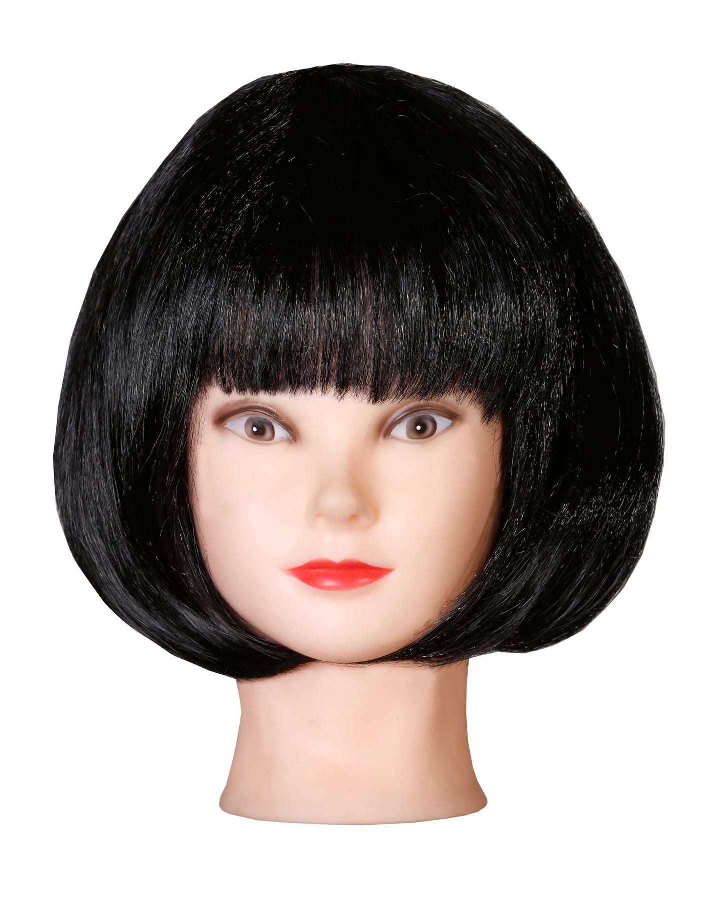 Matissa Short Straight 10" Bob Wig with Bangs Synthetic Fancy Dress Costume Halloween Party (Black)