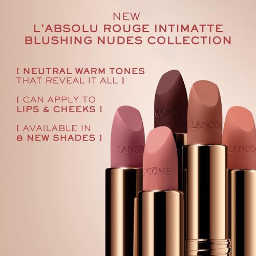 Lancôme L'Absolu Rouge Intimatte Lipstick - Hydrating Matte Formula for 12HR Comfort - Buildable & Lightweight
