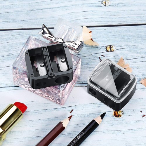 5 Pack Makeup Pencil Sharpener Plastic Lip Liner Pencil Eyeliner Sharpener Cosmetic Manual Tools for Eyeliner(Black)