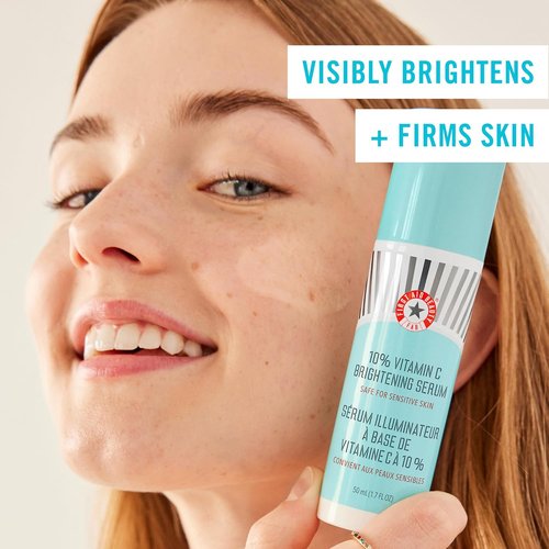 First Aid Beauty - 10% Vitamin C Brightening Serum | Daily Dark Spot Treatment with Squalane & Vitamin E, 1.7 oz