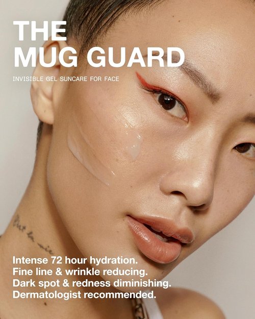 Mug Guard Gel Sunscreen for Face - Lightweight, Water-Resistant SPF 30 | 72-Hour Hydration, Fragrance-Free (2.4 Fl Oz)