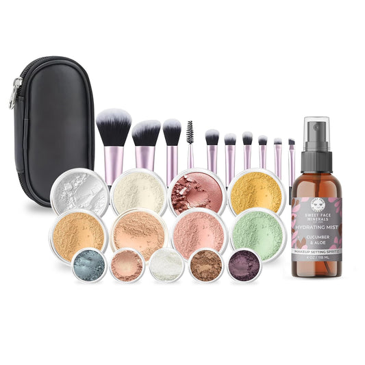 Skiennix Full Size Mineral Makeup Set - Matte Foundation & Sheer Powder in Beige
