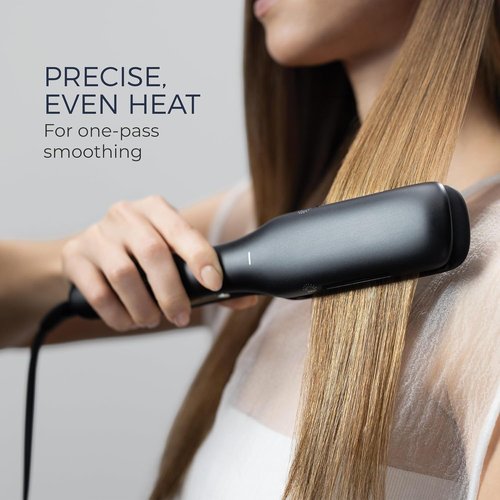 Paul Mitchell Neuro Smooth+ Ceramic Straightening Iron - 1.75" Extra-Wide Plate for Fast Styling | Dual Voltage Travel Flat Iron