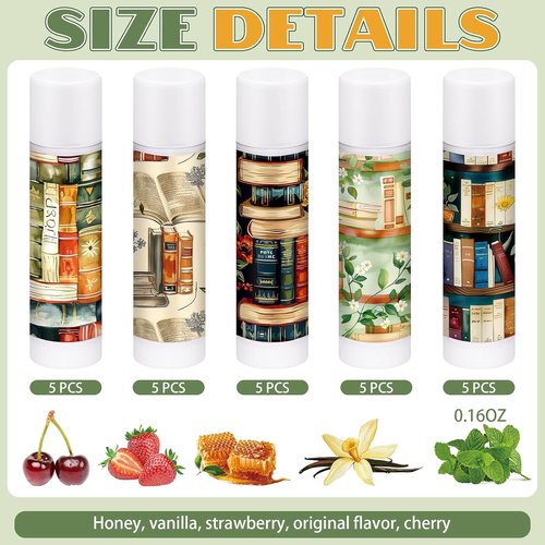 Leelosp Bookish Lip Balms - 25 Pack Gifts for Book Lovers, Librarians & Readers | Perfect for Parties