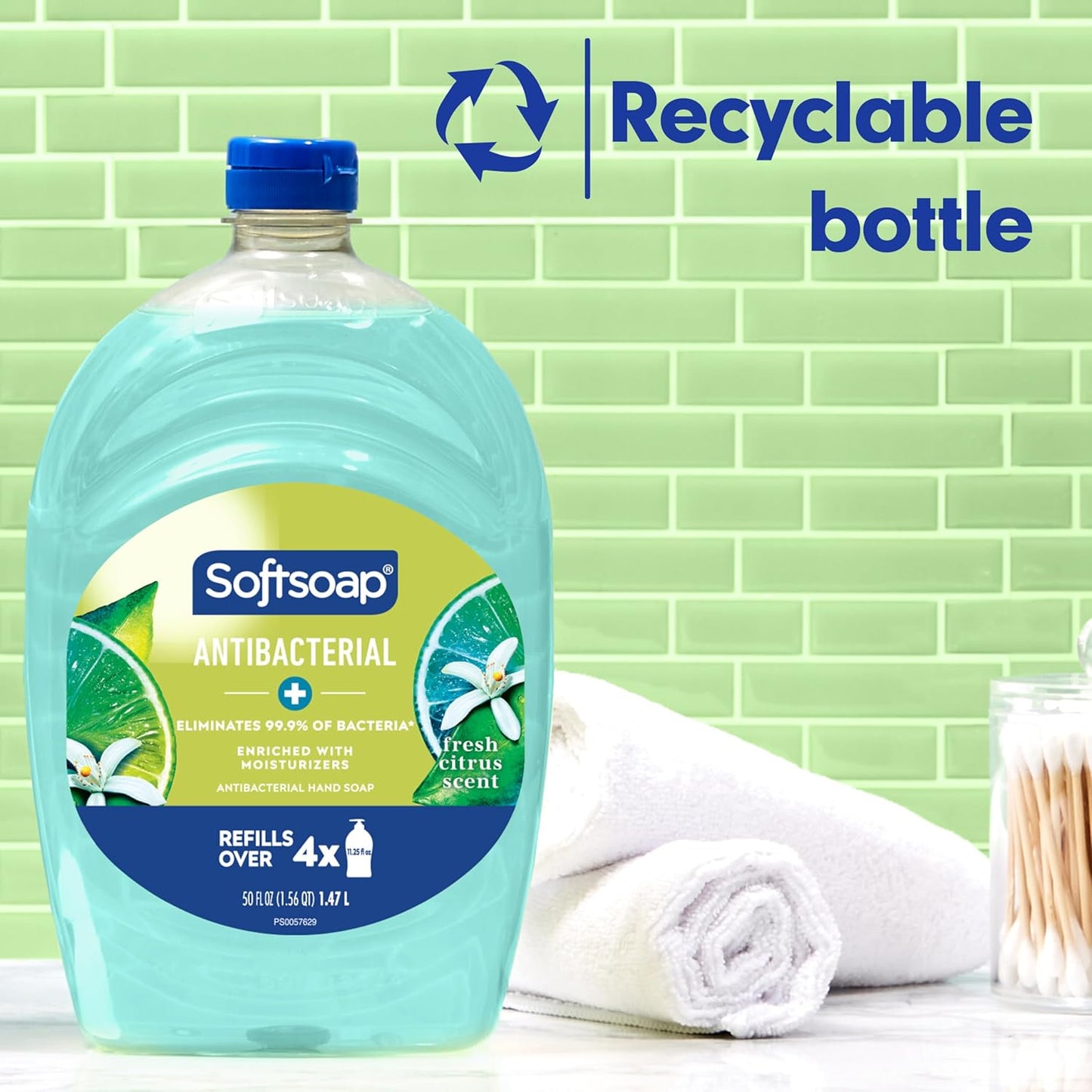 Softsoap Antibacterial Hand Soap - Fresh Citrus Scent | 50 Oz for Effective Germ Protection