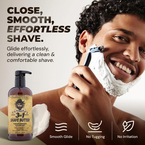 DeadeyeDick's 3-in-1 Shave Butter - Natural Shave Cream for Face, Head & Body | Gentle Formula | 16 FL OZ