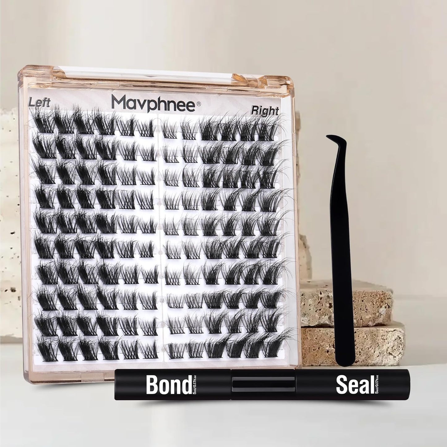 Cat Eye Lash Extensions Kit Fox Eye Lash Clusters Kit L Curl Eyelash Extensions Fluffy Eyelash Clusters Wispy Individual Lashes with Lash Bond and Seal by Mavphnee