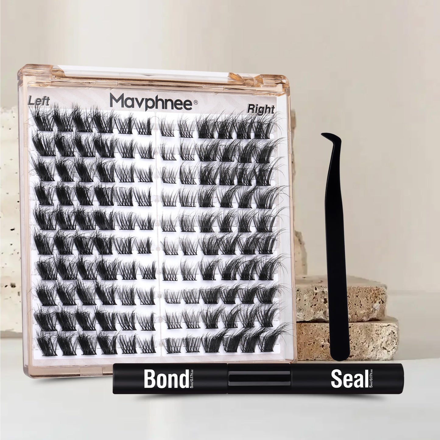 Cat Eye Lash Extensions Kit Fox Eye Lash Clusters Kit L Curl Eyelash Extensions Fluffy Eyelash Clusters Wispy Individual Lashes with Lash Bond and Seal by Mavphnee