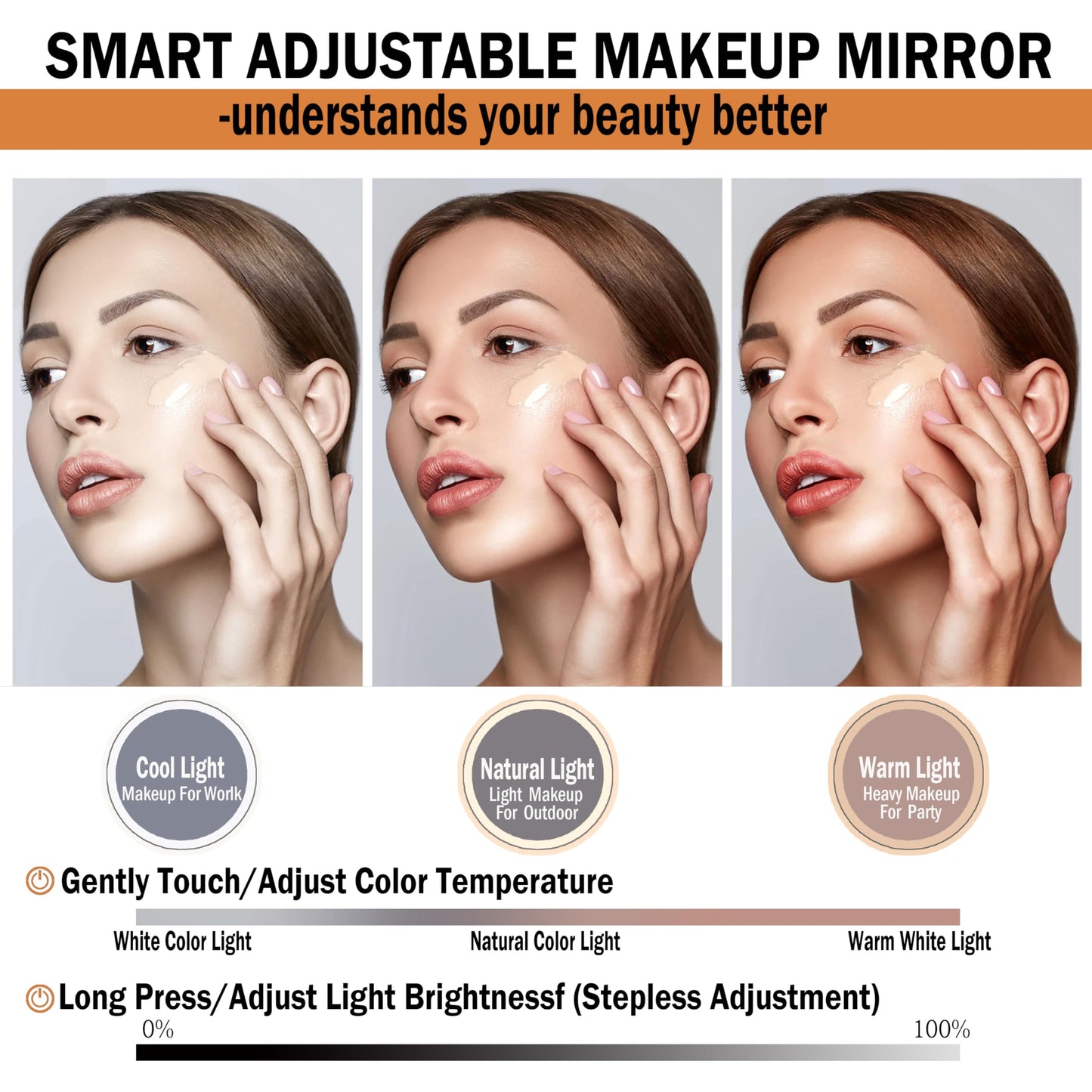 CapsLock Makeup bag with Mirror, LED Light, 3 Adjustable Brightness Levels, Cosmetic Bag with Handle, Portable Storage, Adjustable Partition, Waterproof, Monogrammed Gift Makeup Bag for Women