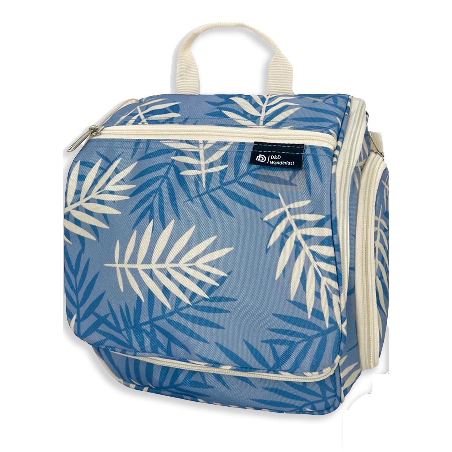 D&D Hanging Travel Toiletry Bag for Men and Women – Cosmetics, Makeup and Toiletries Organizer Kit with 10 Compartments, XXL Metal Swivel Hook, Water-Resistant Nylon