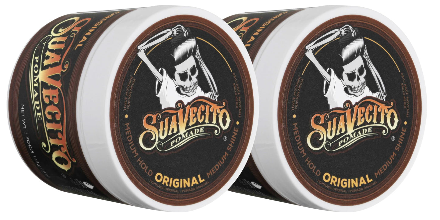 Suavecito Pomade For Men - Medium Hold Shine Water Based oz Pack Wax Like Flake All Day Hair Free Gel Hairstyles Easy To Wash Out