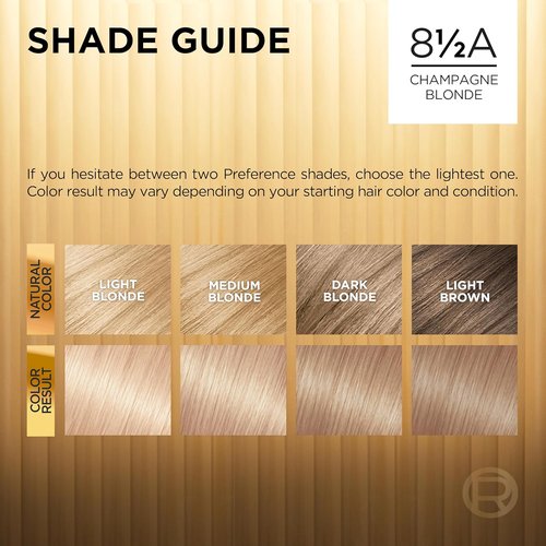 L'Oreal Paris Hair Color - Superior Preference Fade-Defying Dye for 9 Weeks of Radiance | Champagne Blonde 8.5A