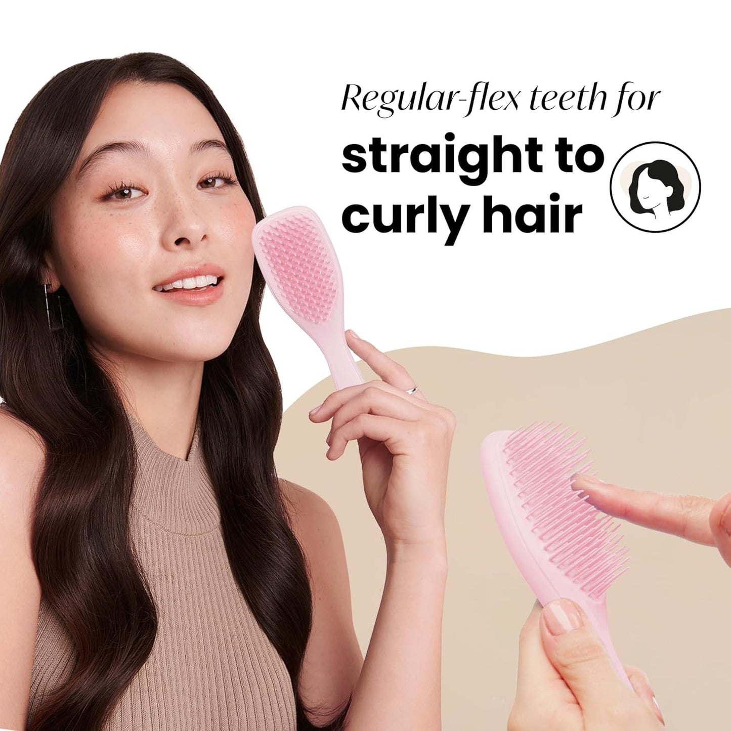 Tangle Teezer Ultimate Detangler Hairbrush Duo - Eliminates Knots & Reduces Breakage | Regular & Travel Size, Millennial Pink