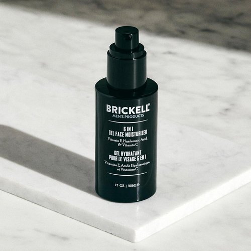 Brickell Men's Gel Face Moisturizer - 6-in-1 Natural & Organic Formula, Unscented, 1.7 oz