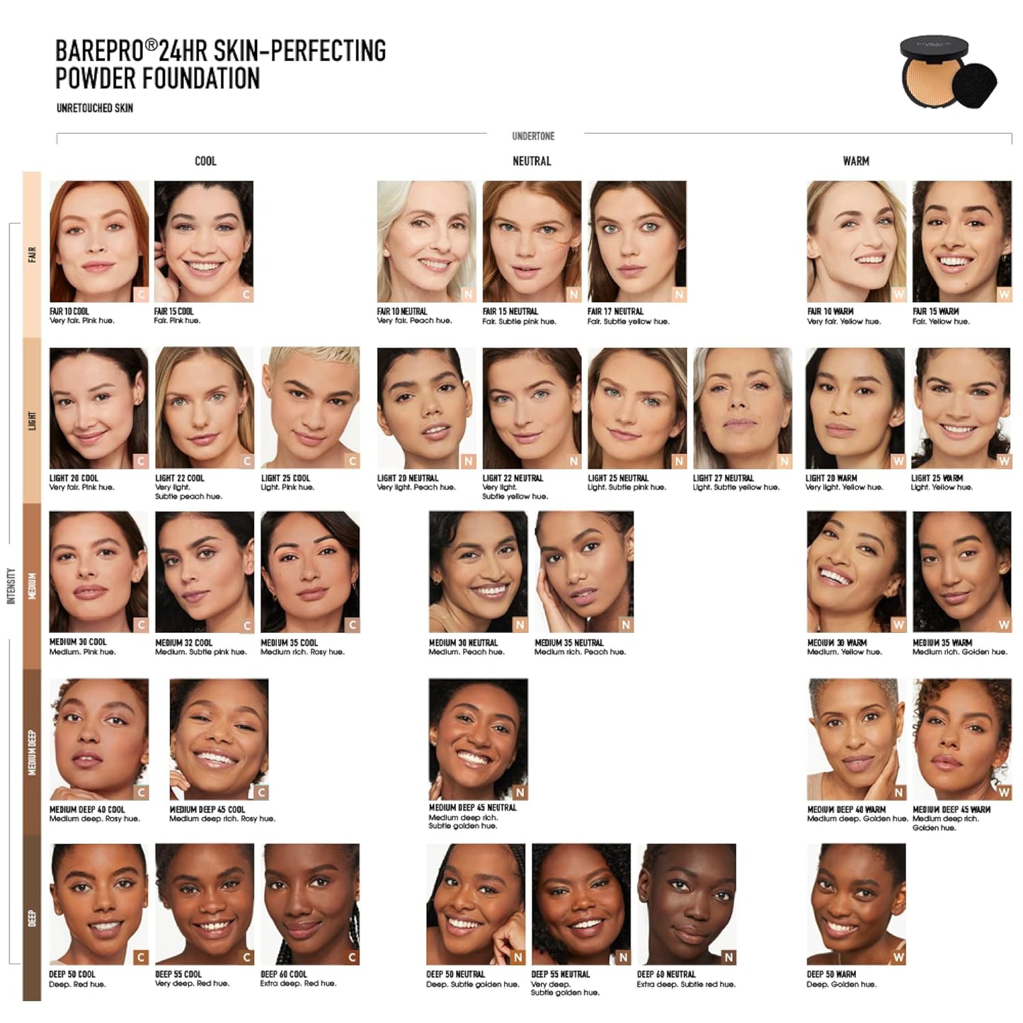 bareMinerals Barepro Powder Foundation - Full Coverage Matte Finish, Oil Control, Longwear | Dermatologist-Tested
