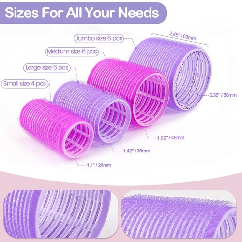 ELASO 33-Piece Hair Rollers Set - Self-Grip Rollers for All Hair Types | Includes Clips & Storage Bag