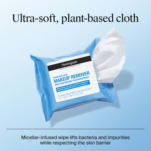 Neutrogena Fragrance-Free Makeup Remover Wipes Singles, Individually Wrapped Face Towelettes, Gently Remove Dirt, Oil, Waterproof Mascara & Makeup, Alcohol-Free Daily Face Wipes, 20 ct (Pack of 12)