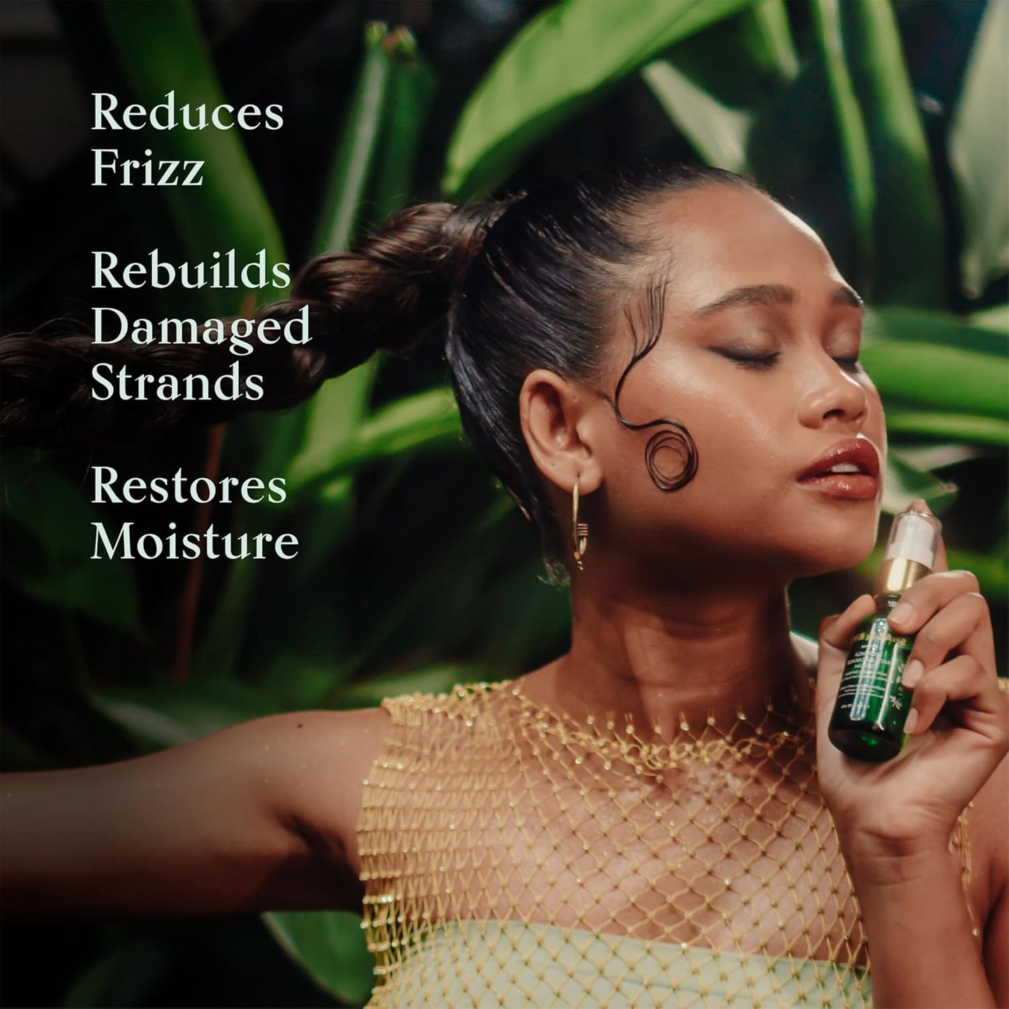 SHAZ & KIKS Moringa Anti-Breakage Serum - Controls Frizz & Rebuilds Damaged Hair | 1 Fl Oz