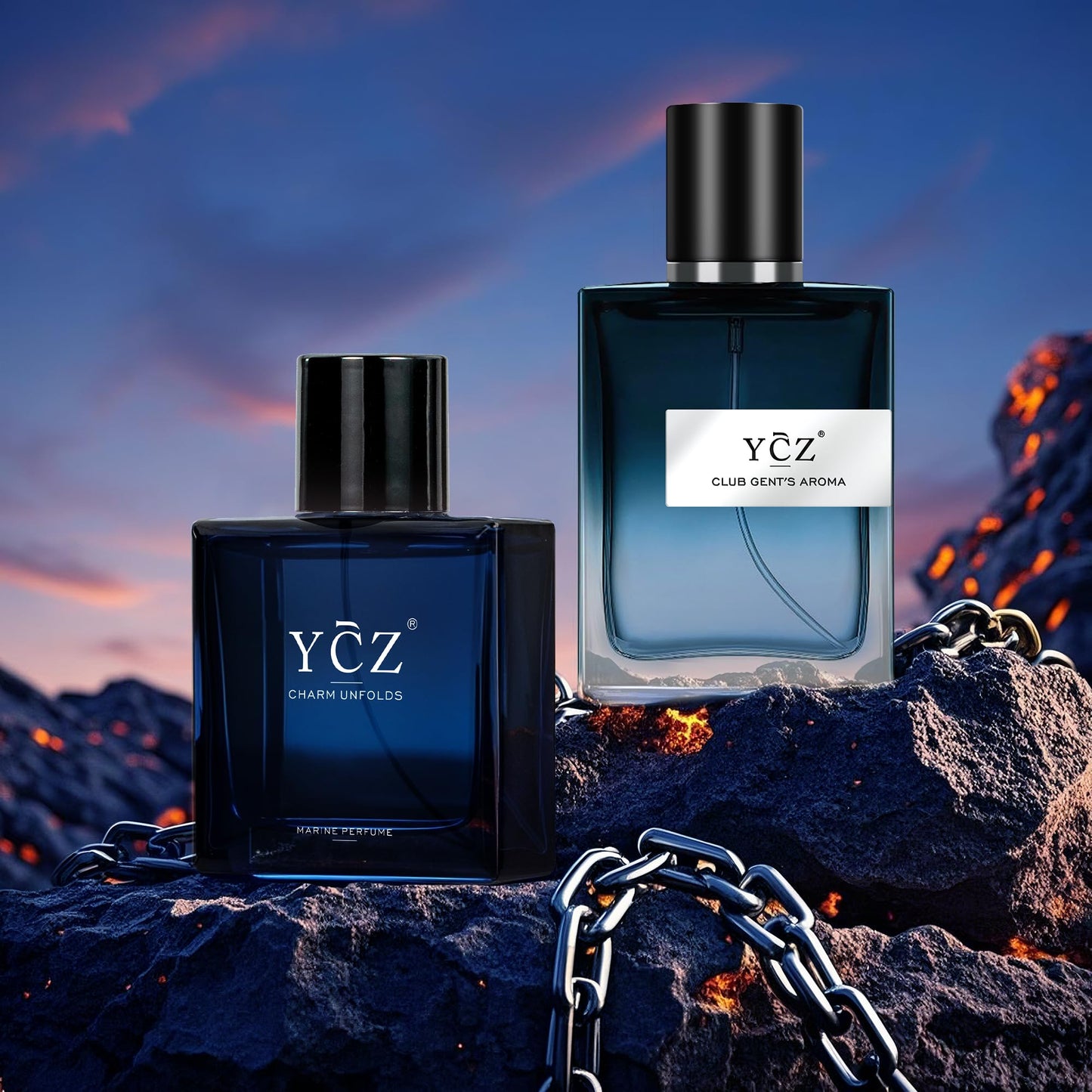 Ycz Cologne for Men Set, 1.7oz(50ml) Bottled Marine Perfume and Club Men Perfume Sophisticated Woody Citrus Scent, Highquality Long Lasting, Sleek Bottle Design, Ideal Special Occasions Ideal Gift