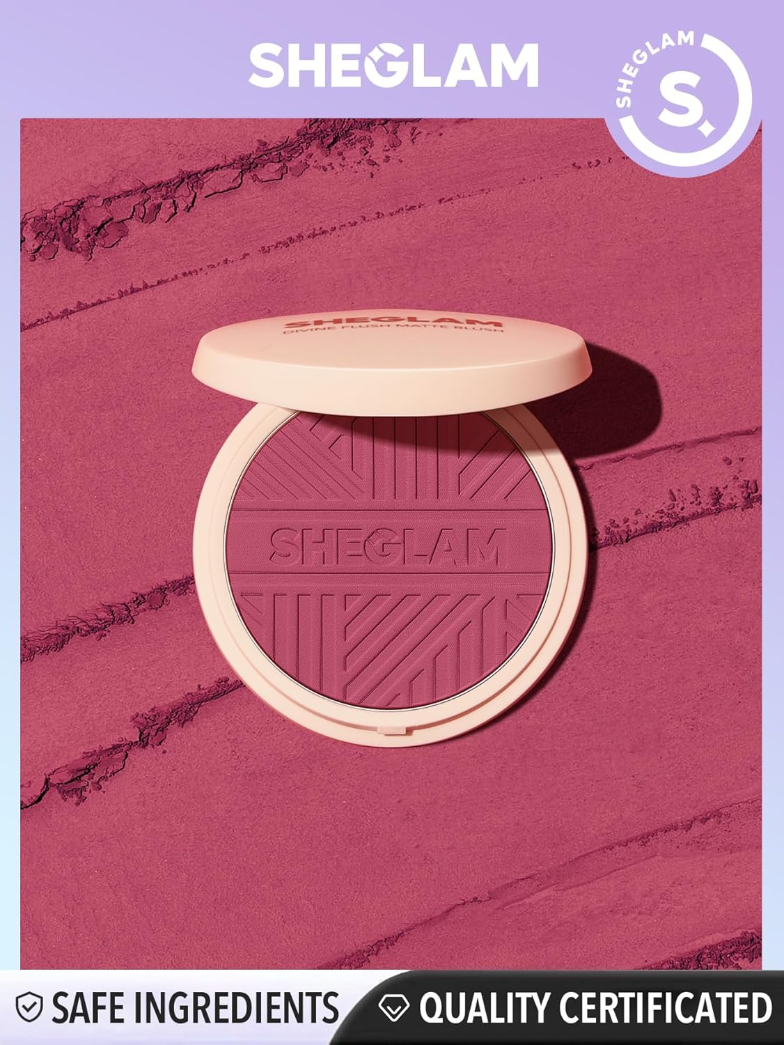 SheGlam Divine Flush Matte Blush Powder - Highly Pigmented, Long-Lasting Natural Finish | Lightweight Face Makeup