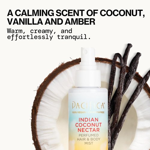 Pacifica Beauty Hair Perfume & Body Spray - Coconut & Creamy Vanilla Scent | Alcohol-Free, Vegan, Natural Oils