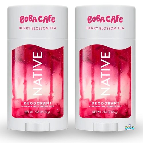 Native Aluminum-Free Deodorant - Limited Edition Berry Blossom Tea | 72-Hour Odor Protection, 75g - Pack of 2