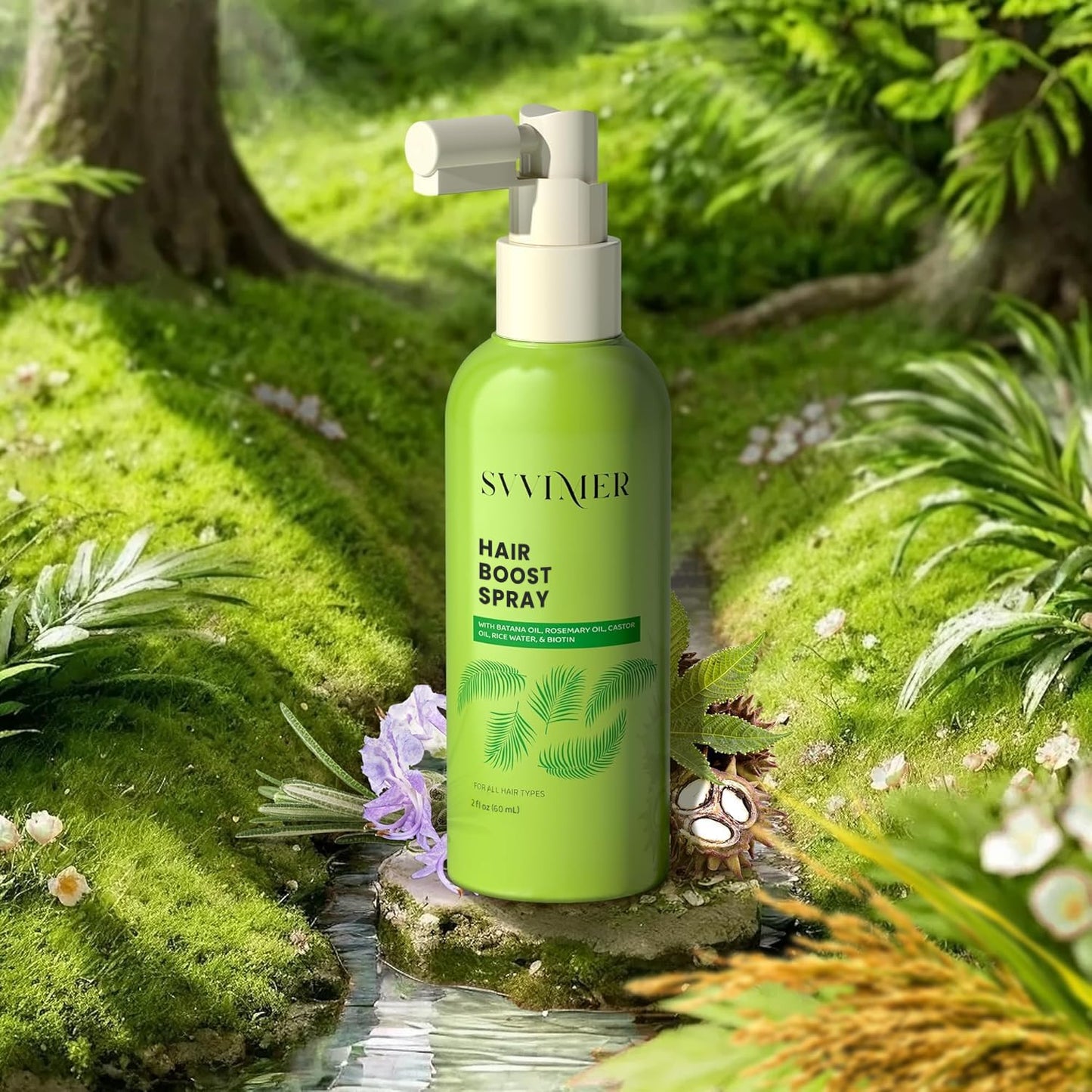 Svvimer Hair Growth Serum Spray - Rosemary & Batana Oil with Biotin for Thicker Hair - 2 Fl Oz