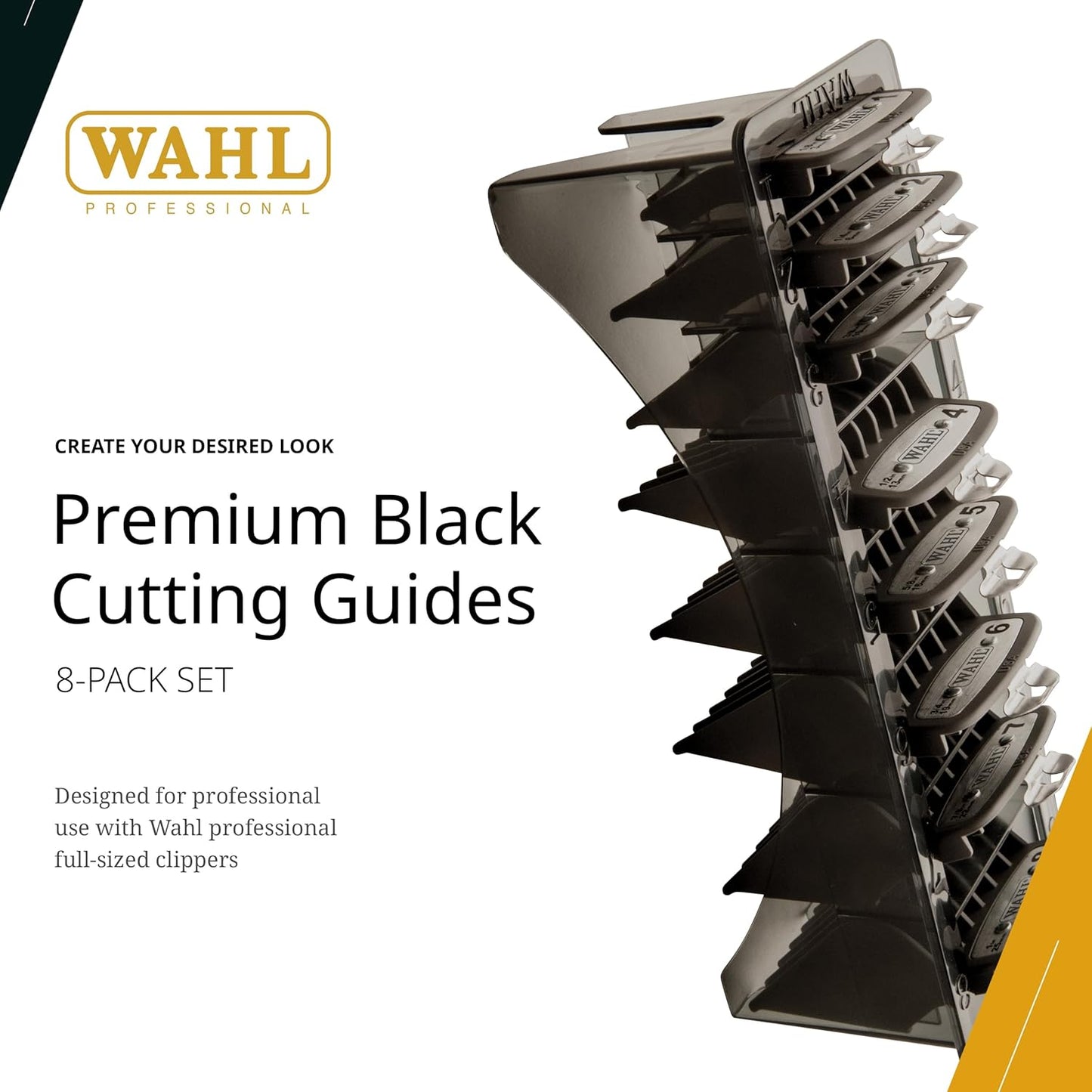 Wahl Professional Premium Cutting Guides | Durable Metal Clips with Organizer | Sizes #1-#8