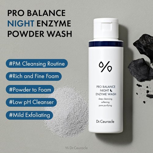Dr.Ceuracle Pro Balance Enzyme Powder Face Wash - Natural Deep Cleansing & pH Balancing for Day/Night Use