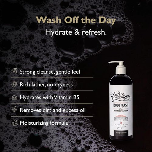 Regine Switzerland Men's Body Wash - Tobacco Vanilla Deep Cleansing Gel with Vitamin B5 - 16 oz