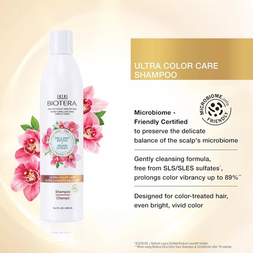 Biotera Ultra Color Care Shampoo - Prolongs Vivid Color-Treated Hair | Vegan, Sulfate-Free & Microbiome Friendly