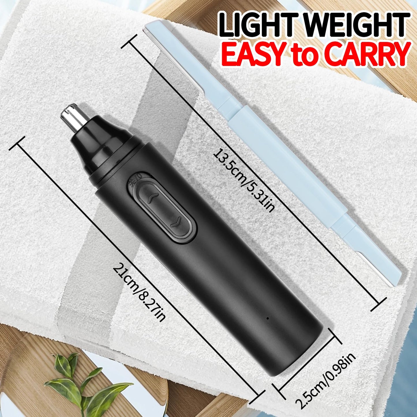 Yunmiss Nose Hair Trimmer for Women Men,Painless Rechargeable Ear Hair Trimmer Clipper,Portable Facial Hair Removal and Eyebrow Razor for Travel (Black)