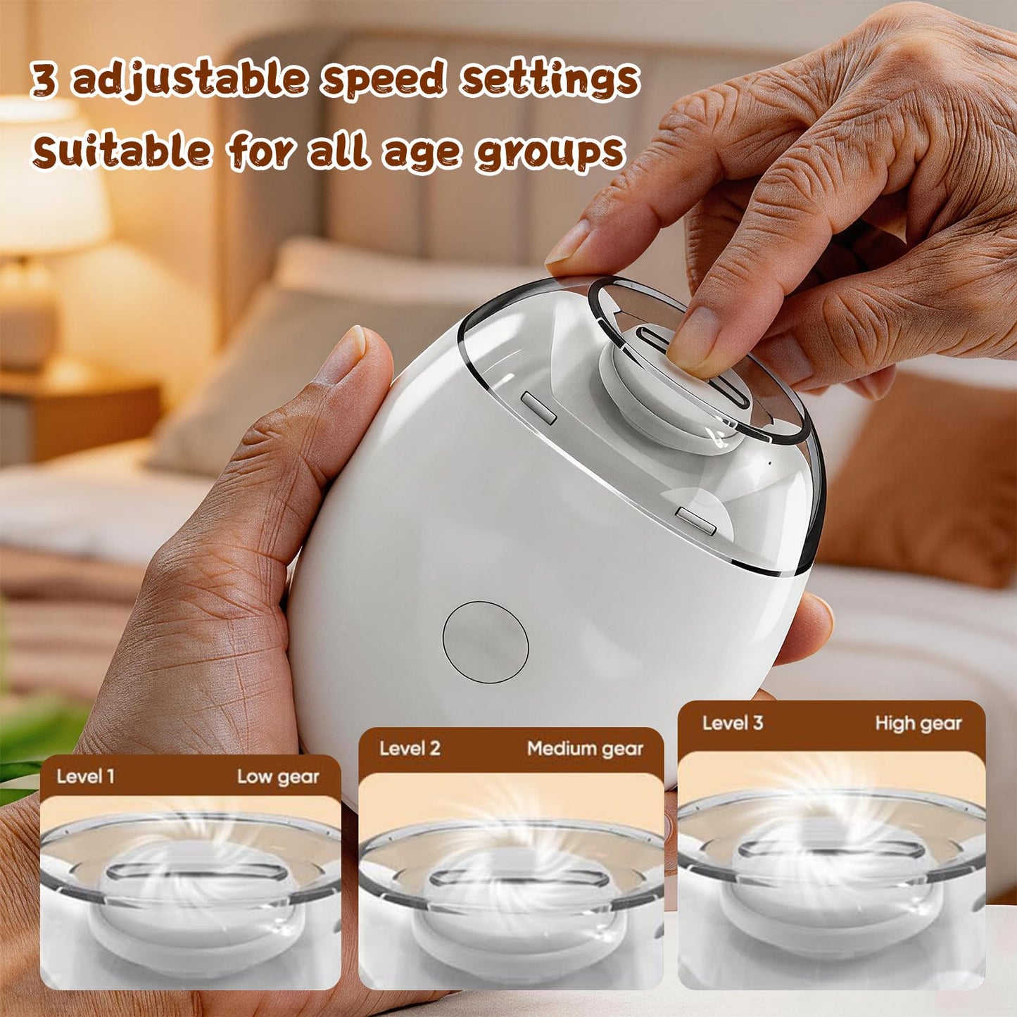 2026 Upgrade Electric Automatic Nail Clippers,Automatic Fingernail Grinder Nail Trimmer with LED Light & 3 Speeds,360° Silent Fingernail Cutter and Polishing Trimmer for Seniors Adults Baby